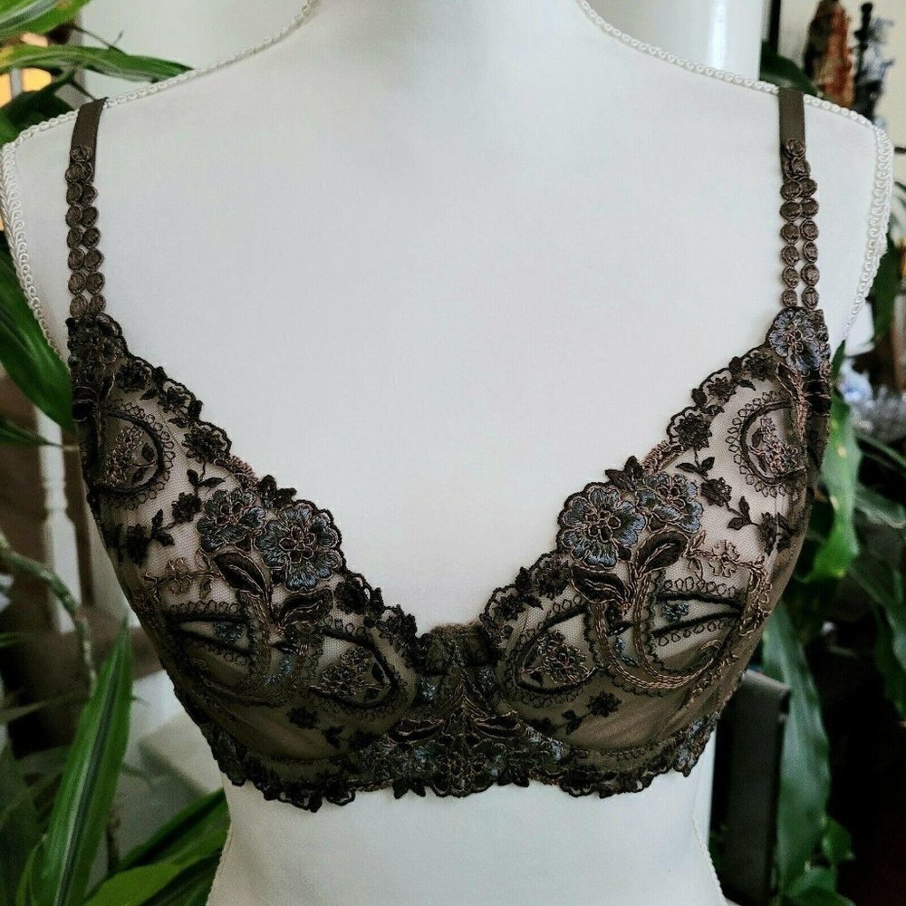 Argentovivo Luxury Designer Italian Lace Bra 34C